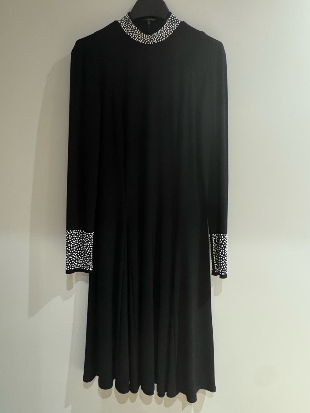 Frank Lyman Black Embellished Long Sleeve Dress - Size 10